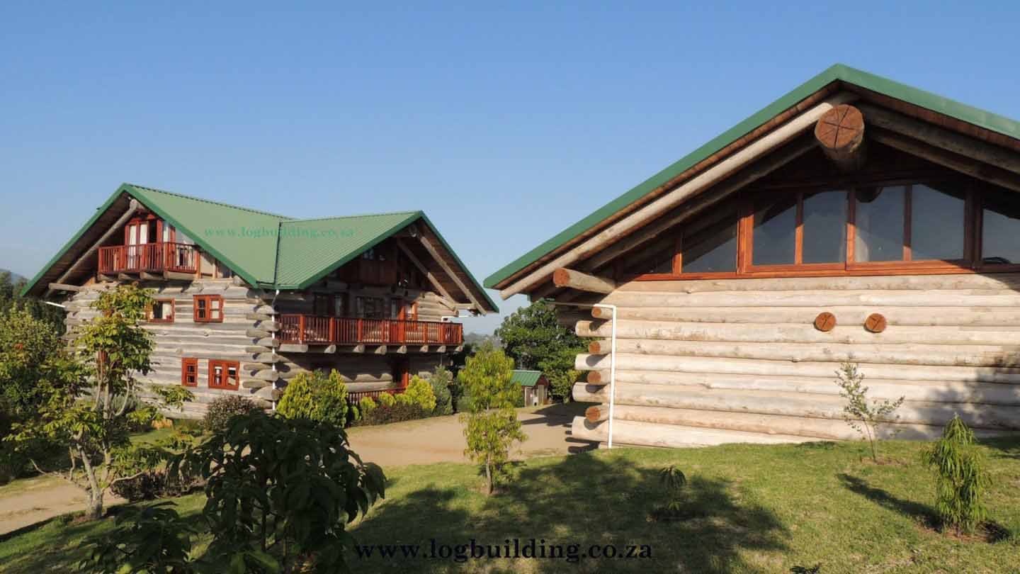 Figure 1 top right: Log home structure (photo www.logbuilding.co.za)