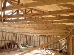 Figure 27 right: Prefabricated nail plated roof truss